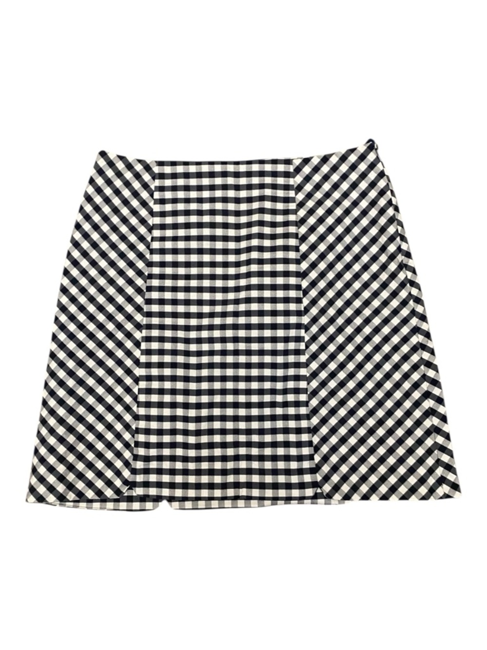Brooks Brothers Womens Navy Blue Gingham Preppy Panel Skirt Size 12 A-Line